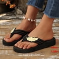thumbnail image 5 of Yellow Ladies Comfortable Plus Size Slippers Round Toe Open Toe Rhinestone Flat For Women, 5 of 9