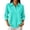 Turquoise, variant on longantii Womens 3/4 Sleeve Tees Basic Slip on Campus Polo Shirts Solid Color Collared Shirts Button Teen Outfits for Business Spring Summer Blue L