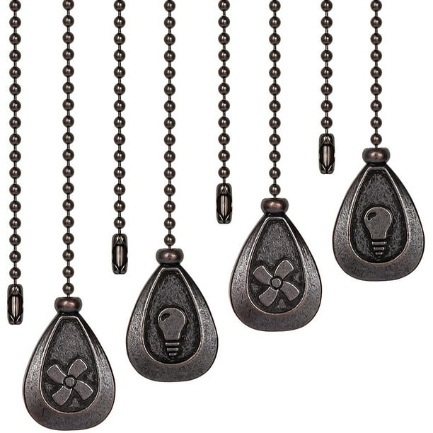 Ceiling Fan Pull Chains,4Pcs Bronze Extension Fan, Lamp Pull Chain Decorative Extender Ornament