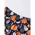 thumbnail image 5 of Halloween Matching Family Pajamas Set Pumpkin Ghost Print Short Sleeve Tops and Shorts PJS Set, 5 of 9