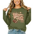 thumbnail image 4 of Football Season Sweatshirt Women Coquette Bow Pennant Game Day Crewneck, Army Green Sweatshirt, S, 4 of 8