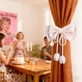 thumbnail image 5 of Valentine Decor​ Large Pink Bow with Streamers Fabric Decor Sweet Color Curtain Clip Wall Hanging Romantic Window Valentine's Day Decor, 5 of 6