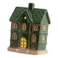 thumbnail image 3 of Porcelain Christmas Village House Ceramic LED Lighted Small Winter Decor for Farmhouse Holiday Tabletop, 3 of 9