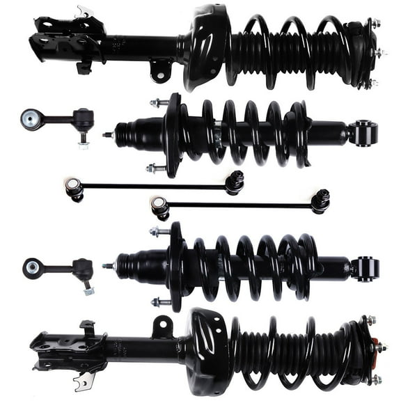 CCIYU Complete Suspension Kit Fits 2007 2008 2009 2010 2011 for Honda CR-V Includes Front and Rear pair Strut Spring Assembly Stabilizer Bar Link