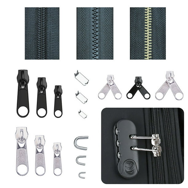 Maoww 84pcs/Bag Zipper Repair Kit Zip universal zip replace set Slider  Rescue Universal Zippers Head Clothes Bag Tent Sewing Tool 