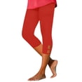 thumbnail image 2 of Xdegoge Womens Capri Leggings Yoga High Waisted Stretchy Athletic Cropped Pants with Cutout Hem Detail Gym Running Fitness Casual Summer Activewear, 2 of 7