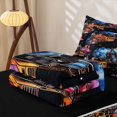 thumbnail image 6 of Manfei Vintage Train Zipper Twin Comforter Sets with Fitted Sheet and 2 Pillowcases,Colorful Railway Zipper Bedding Set,Black Reversible,4pcs, 6 of 8