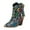 Green, variant on PEASKJP Women's Hiking Boots Mid Calf Chunky Heels Patent Leather Boots,Light Blue 39