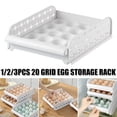 thumbnail image 4 of CAROOTU Kitchen Drawer Refrigerator Egg Fresh-Keeping Storage Box 20 Grid Egg Storage Rack Egg Box Holder, 4 of 7