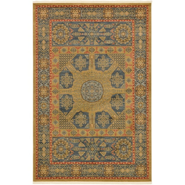 Unique Loom Palace Bohemian Medallion Rug 6' x 9' Rectangle Navy Blue/Olive