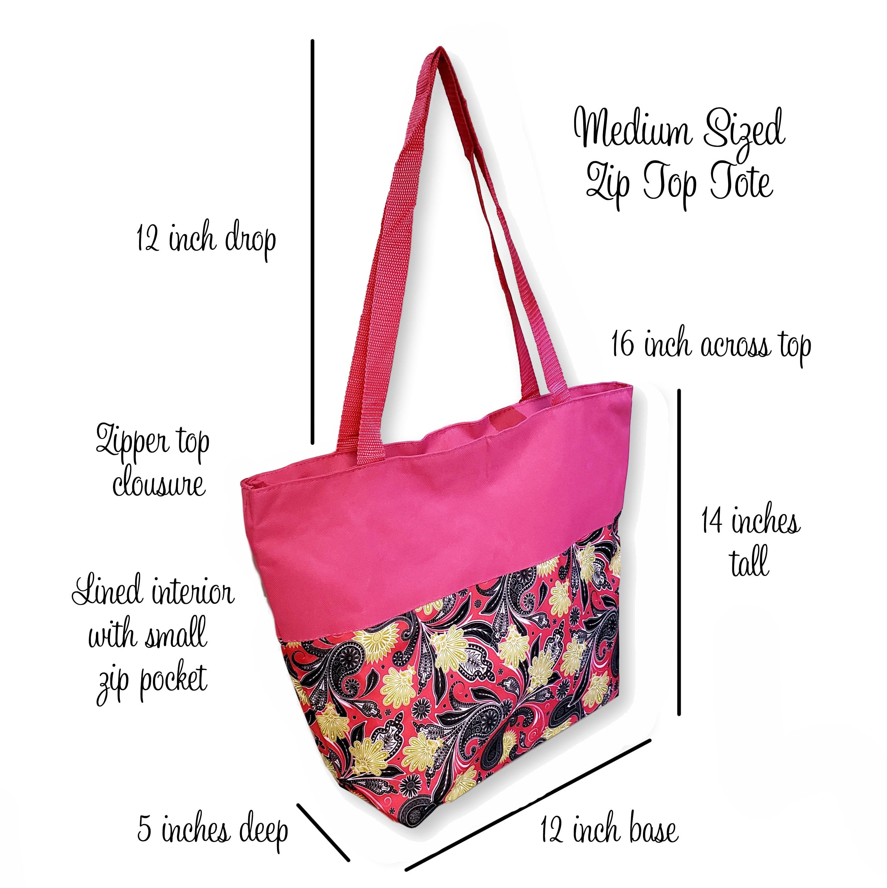 Tote with zipper top discount
