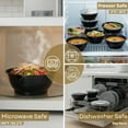 thumbnail image 3 of Microwaveable Noodle Bowl with Lid, Black, 42oz, 3 of 8