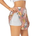 thumbnail image 2 of Bixox Women's Rabbit So Cute pattern 2 in 1 Running Shorts - Lightweight Athletic Workout Gym Yoga Shorts Liner with Pockets - Small, 2 of 7