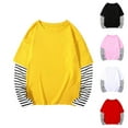 thumbnail image 4 of SHENGSI Boys and Girls Spring and Autumn Long-Sleeved Cotton Fake Two-Piece Striped Top T-Shirt, Boys Girls Spring Fall Long Sleeve Cotton False Two Pc Striped Top T Shirt, 4 of 4