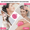 thumbnail image 5 of Silicone Scalp Massager, Soft Scrubber for Exfoliation, Dandruff Removal Head Massage Stress Relax, Wet & Dry Use for Thick Thin Curly Hair Care, Pink, 5 of 7