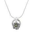 thumbnail image 1 of Delight Jewelry Two-tone Large Daisy Flower Joy Ring Charm Necklace, 18", 1 of 4