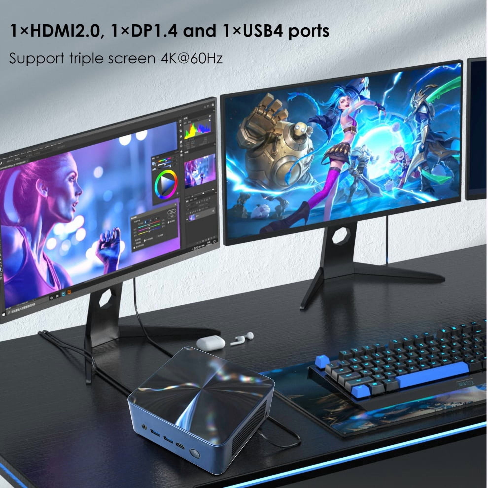BRENUC N7P Mini PC Gaming Desktop, AMD Ryzen 7 7840HS, 8GB DDR5 RAM & 512GB SSD