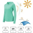 thumbnail image 5 of Satankud Women's Long Sleeve Hoodie Shirts Plus Size UPF 50+ Sun Protection UV Outdoors T-Shirt LightGreen M, 5 of 7