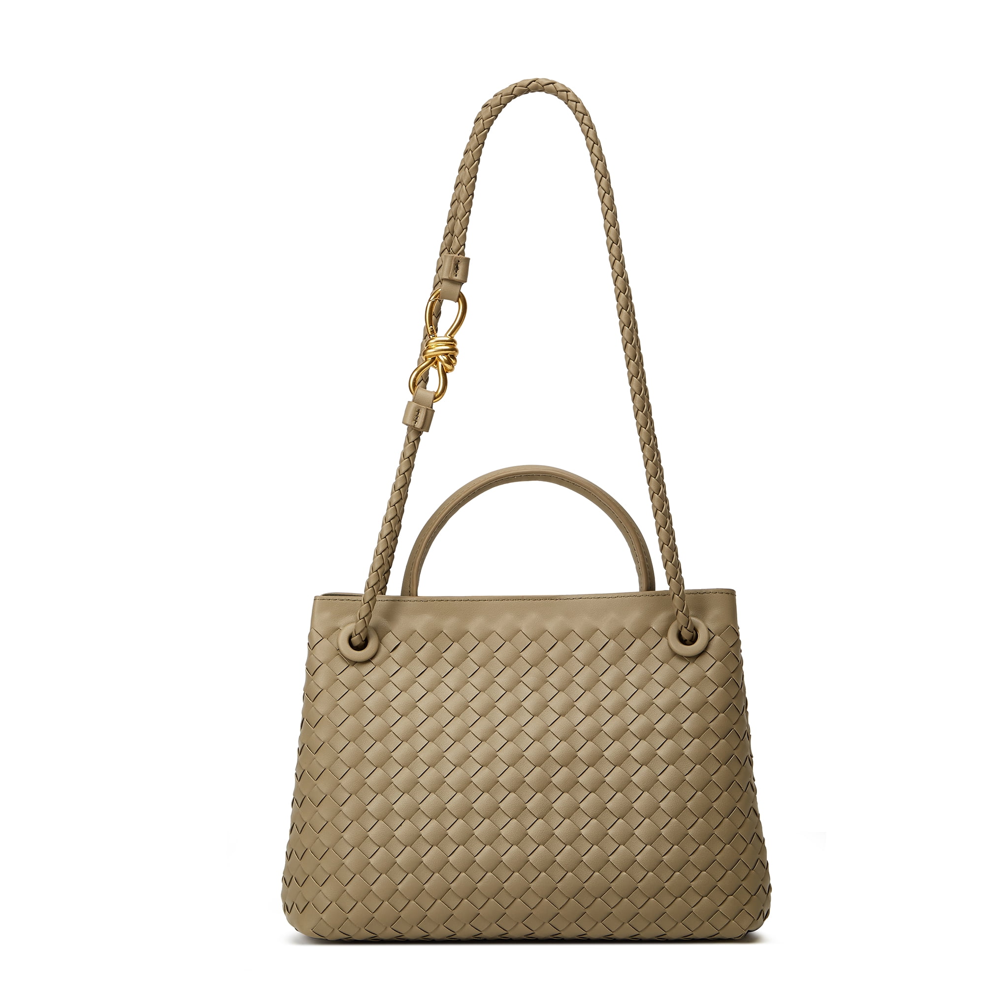 Woven Bags for Women Crossbody Handbag: Vegan Leather Small Tote Purse - Trendy Shoulder Handbags and Purses - Bowknot Satchel Purses (Green)