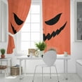 thumbnail image 5 of Fsddascl Halloween Blackout Curtains for Bedroom/Living Room, Thermal Insulated Kitchen Curtains, Scary Pumpkin Orange Halloween Funny Grommet Darkening Window Treatment Drapes 27.5"x39"x2, 5 of 6