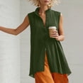 thumbnail image 5 of TGSLY Women's Mandarin Collar Tank Tops Lightweight Soft V Neck Button-Down Sleeveless Shirts Oversized Fit High-Low Hem Solid Color Tunic Blouses XL, 5 of 10