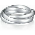 thumbnail image 5 of CFIOZYOS 925 Sterling Silver Ring, Fidget Ring Anxiety Ring, Triple Row Rolling Interlocking Stacking Rings, High Polish Rings for Women, Men Each Band Width 1.8mm 3mm Size 4-12, 5 of 5