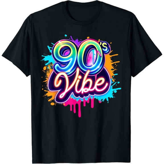 Vintage 90 Colorful 1990s Vibe Retro 1990's Rave Theme Party T-Shirt