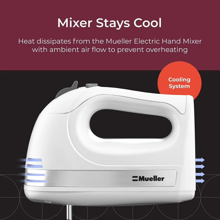 Mueller Electric Hand Mixer, 5 Speed with Snap-On Case, 250 W
