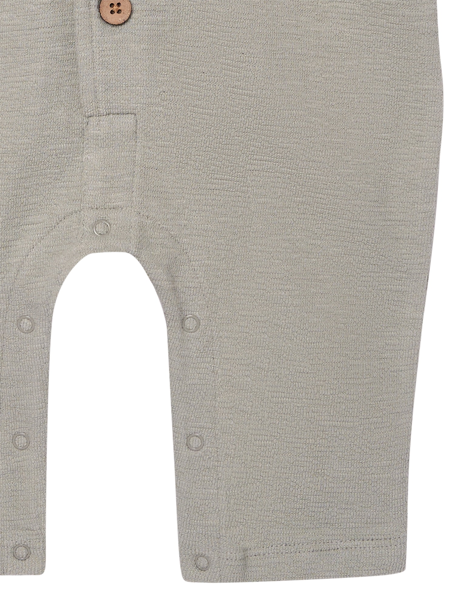 Modern Moments by Gerber Baby Boy Long Leg Slouch Henley Romper, Sizes 0/3 Months - 24 Months