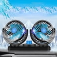 thumbnail image 2 of Portable Car Fan with Dual Heads, 2-Speed Control, 360° Horizontal and 180° Vertical Rotation, 7.87 in x 5.9 in, 500 g, 2 of 7