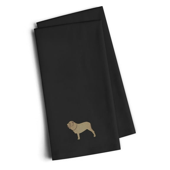 Neapolitan Mastiff Black Embroidered Towel Set of 2