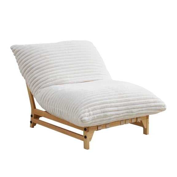 FFZ Armless Lazy Sofa with Backrest, Off-White