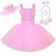thumbnail image 5 of Vestido de tul de princesa Barbi de la película para niñas, traje de cuadros rosas para niña, disfraz de Barbi para fiesta de cumpleaños de Halloween, vestidos de tul, 5 of 5