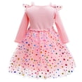 thumbnail image 3 of Glisme Fashion Girls Dresses Size 9-10 Y Knitted Long Sleeve Polka Birthday Party Dress Style Mesh Dress Pink Sundress For Girl, 3 of 6