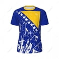 thumbnail image 3 of Exclusive design Bosnia And Herzegovina Flag Grain 3D Printed Men Running Bike Soccer Tennis Fitness Sports tshirt Mesh T-shirt, 3 of 9