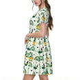 thumbnail image 2 of Naloa St. Patrick's day Print Womens Summer A-Line Dress with Pockets,Short Sleeve Dresses,Flowy Beach Swing Dress for Vacation Travel, 2 of 6
