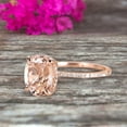 thumbnail image 4 of 1.75 Carat 8x6mm Oval Cut Morganite Engagement Ring Bottom Diamond Moissanite HALO Designed Bridal Ring Wedding Ring 10K Rose Gold Anniversary Gift, 4 of 6