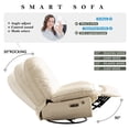 thumbnail image 5 of Muumblus Modern Beige Leather Recliner Swivel Glider Chair with Bluetooth USB Charger for Living Room, 5 of 12