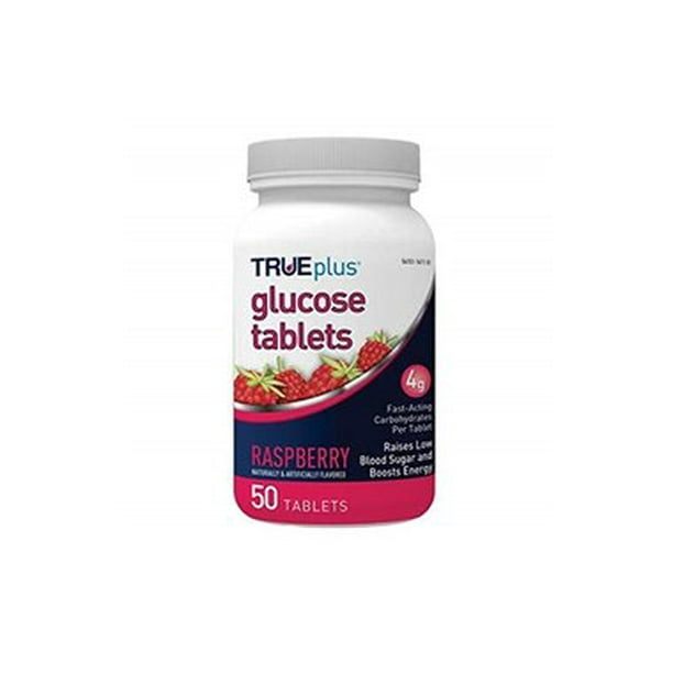 TRUEplus Glucose Tablets 4g Raspberry 50ct [ 3 Pack ]