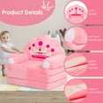 thumbnail image 4 of Dznils Toddler Sofa Chair, 2-in-1 Soft Foam Flip Open Kids Couch Lounger Comfy, Ages 1+, Pink Princess, 4 of 11