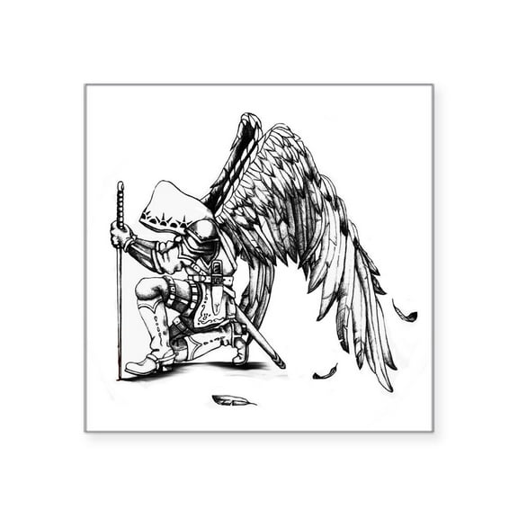 CafePress - Archangel Warrior Sticker - Square Sticker 3" x 3"