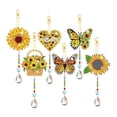 thumbnail image 2 of 6 Pcs Diamond Art Kits Sunflower Diamond Wind Chimes Kit Diamond Art Suncatchers Double Sided Butterfly Ornaments with Crystal Pendant for Adults Summer Home Garden Hanging Ornament, 2 of 8