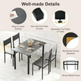 thumbnail image 5 of CZMJY Dining Table Set for 4, Retro Kitchen Table and Chairs Set for 4, Metal Frame, Space-Saving Table and Chairs Set of 4 for Small Place, Living Room, Breakfast Nook, 5 of 7