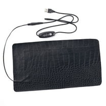 Vorfor USB Heating Pad for Pets PU Leather Warm Pad Portable Heating Blanket for Cold Weather, 5V 2A 8.5W, Black