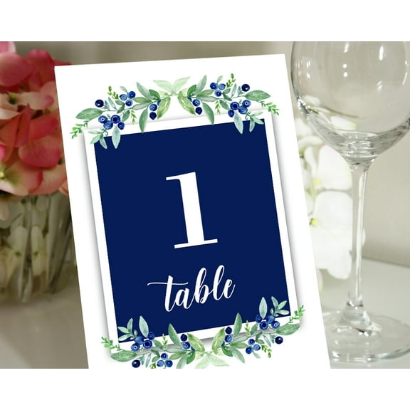 Darling Souvenir Double Sided Print Elegent Table Numbers Floral Wreath Table Top Cards Wedding Decorative-4" x 6" (1 to 12)