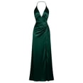 thumbnail image 4 of Blmnix Prom Dress for Women Satin Dress Sexy Dresses Bodycon Under Dress Halter Maxi Green Sleeveless Adjustable Strap Plus Size Summer Dresses L, 4 of 5