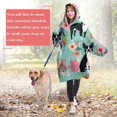 thumbnail image 4 of Green Boston Terrier and Flower Wearable Oversized Blanket,Wearable Blanket Hoodie for Adults,Cozy Hooded Blankets with Super Pockets,Super Warm Fuzzy Pullover for Women & Men, 4 of 6