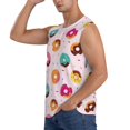 thumbnail image 3 of Lsque Colorful Donuts Print Men's Cotton Blend Sleeveless Muscle Shirts (S-3XL)- Moisture Wicking, Odor Protection, UPF 30+,Medium, 3 of 8