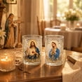 thumbnail image 1 of VVQ Religious Glass Cups Set of 2, Printed Drinking Glasses Catholic Gifts for Home Altar Chapel Decor, Sacred Heart Blessed Mary Tumblers for Water Wine Coffee, 1 of 7