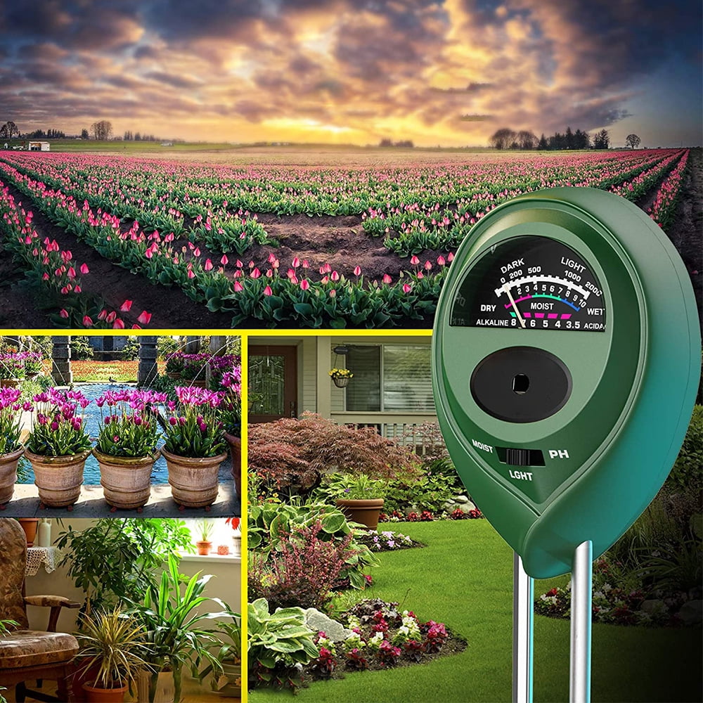 NeveLance 9 Pcs Bonsai Tools with Soil Moisture Meter, 3-in-1 Moisture Sensor/Sunlight/Ph, Include Pruner, Folding Scissors, Mini Rake, Bud & Leaf Trimmer Set